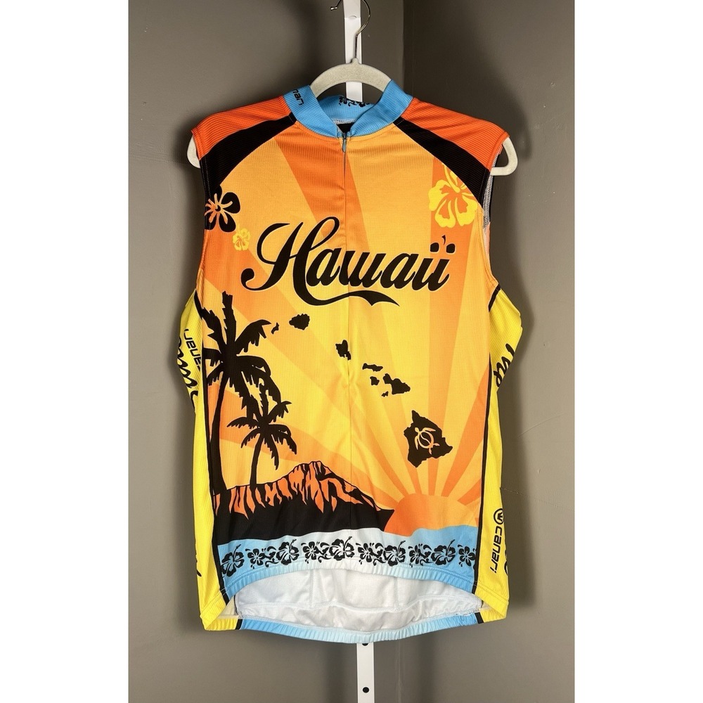 Canari Hawaii II Cycling Tank L Women's Sleeveless 3 Back Pockets Zip Front EUC